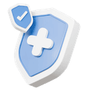 Medical protection shield with check mark